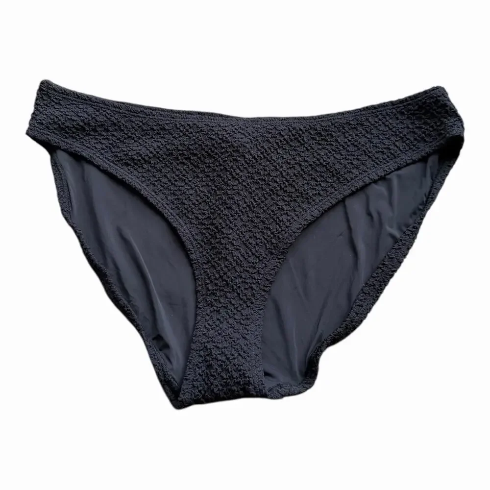 Andie x Mindy The Bikini Bottom NWT size XL in Black Textured Swimsuit